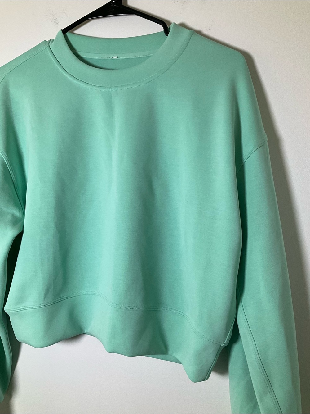 Lululemon Softstreme Cropped Crewneck Sweatshirt Mint Green 4 - Picture 3 of 5